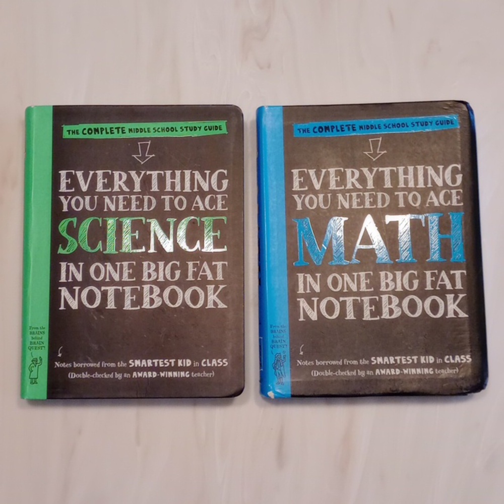 Math and Science Study Guide Books (middle-high school)